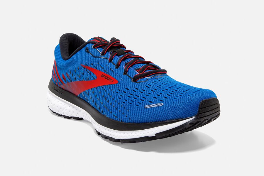 Ghost 13 Road Brooks Running Shoes NZ Mens - Blue/Red/White - FJQWIR-860